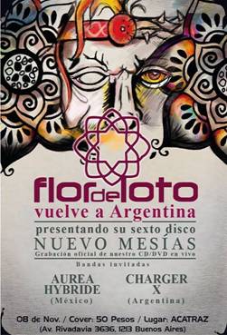 Afiche virtual y Flyer de difusión del show de la banda en Buenos Aires.