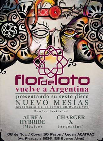 Afiche virtual y Flyer de difusión del show de la banda en Buenos Aires.
